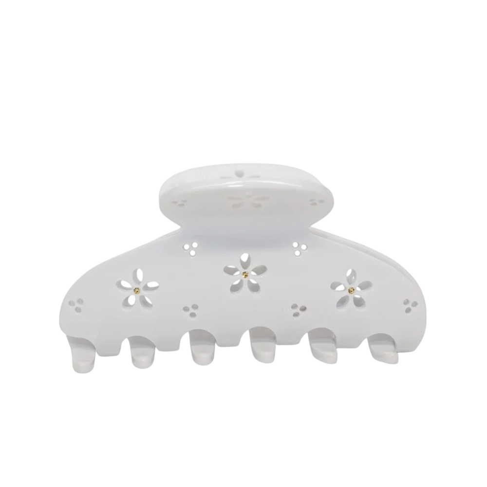 EMI JAY Lil Effing Clip in Blanc Petal Eyelet - Середній крабик для волосся "Blanc Petal Eyelet"